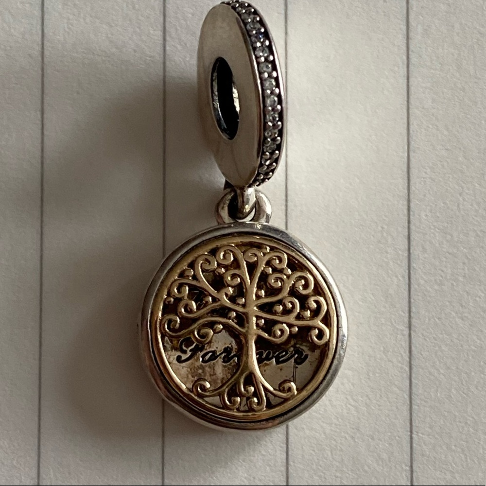 Pandora ‘family forever’ 14k gold and silver charm